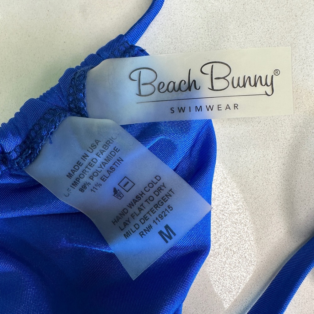 Beach Bunny Rare Beaded Sapphire Blue Bikini Luxury Swim Set | Size M & S - Picture 17 of 17